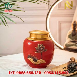 Lọ đựng chè gốm Bát Tràng