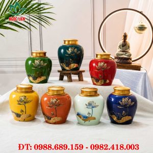 Lọ đựng chè gốm Bát Tràng