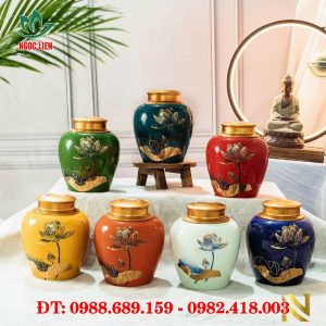 Lọ đựng chè gốm Bát Tràng