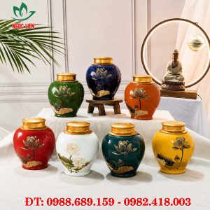 Lọ đựng chè gốm Bát Tràng
