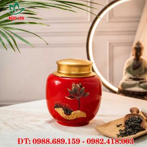Lọ đựng chè gốm Bát Tràng