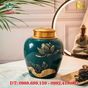 Lọ đựng chè gốm Bát Tràng