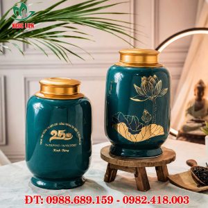 Lọ đựng chè gốm Bát Tràng