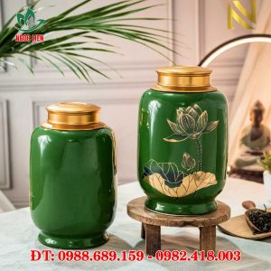 Lọ đựng chè gốm Bát Tràng